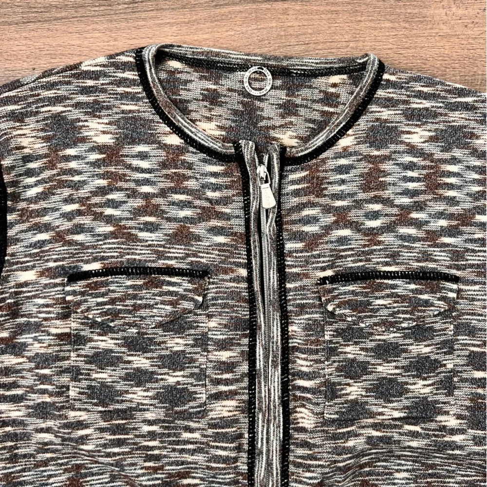 Anthropologie One Girl Who Front Zip Sweater Size Small - Picture 4 of 10